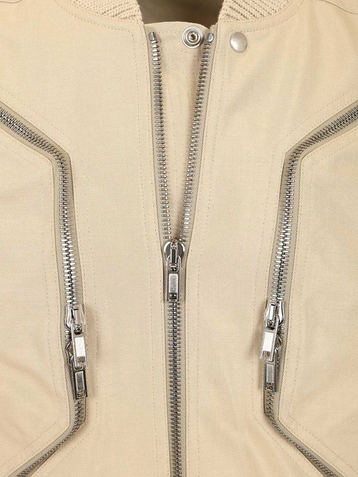 Rick Owens Heizer Flight Jacket In Organic Cotton Jackets - Beige | aa966a3c9a68752ddfbb2f12ce01fdf38e76f693