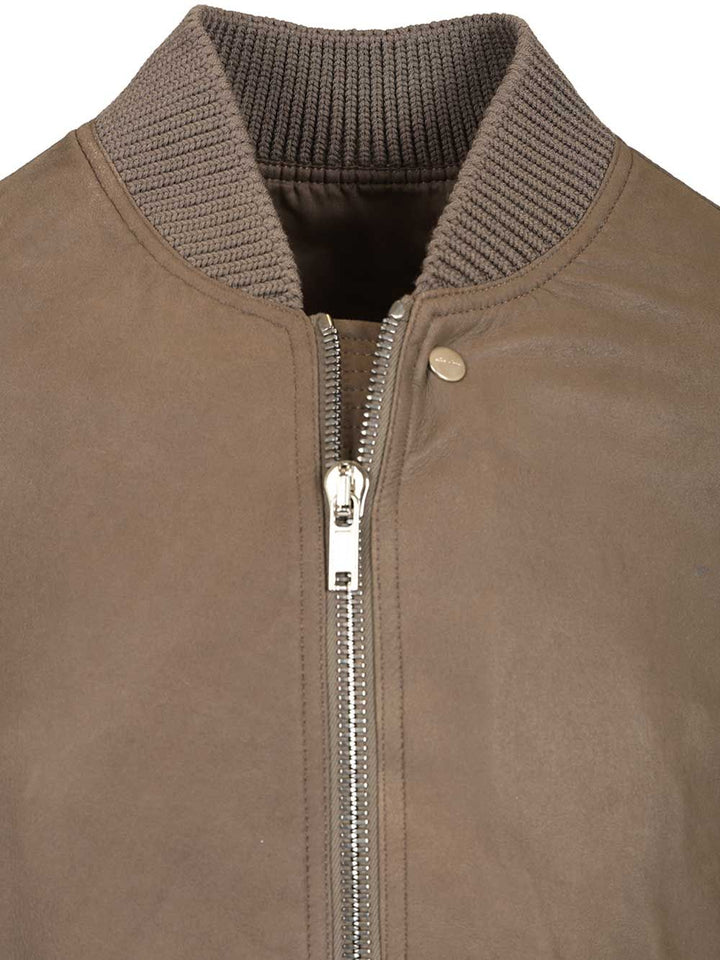 Rick Owens Aviator Leather Jacket Jackets - Beige | 58680464c001131c9ab806bcdc57dfa4d47f18d8