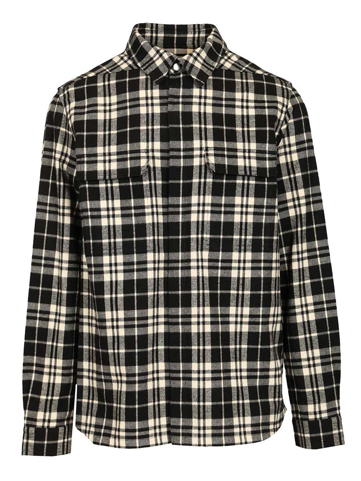 Rick Owens Temple Checked Cotton Shirt Jackets - Black | dd06951f044a9c9bdb0a8b29e28c0bd56e5b9459