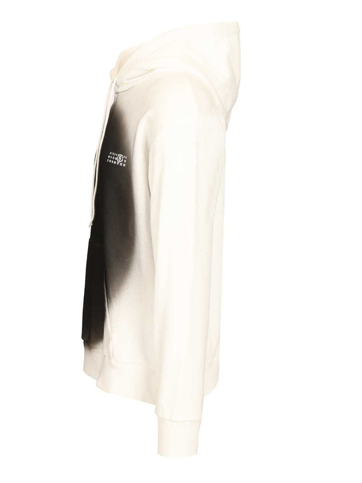 Mm6 Maison Margiela Spray Print Sweatshirt Sweatshirts - White | 239b2b2656a4532ffe9bcb8c9d7b0708a64e41fc