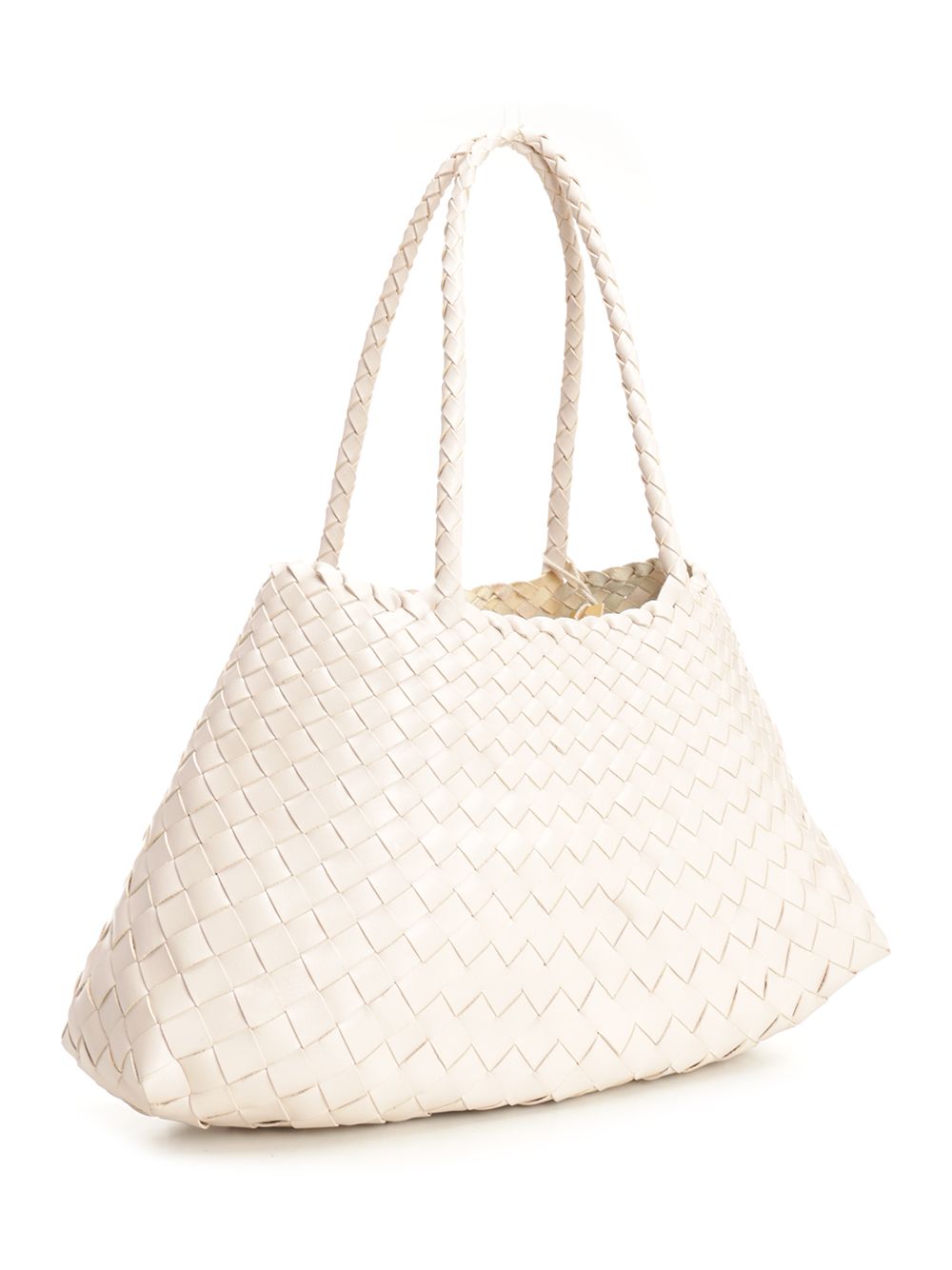 Dragon Diffusion Santa Croce Big Woven Leather Tote Bag Shoulder Bags - White | ab1bc4182e71cb6f8e5e94b0c377a23d2eb9cfc3