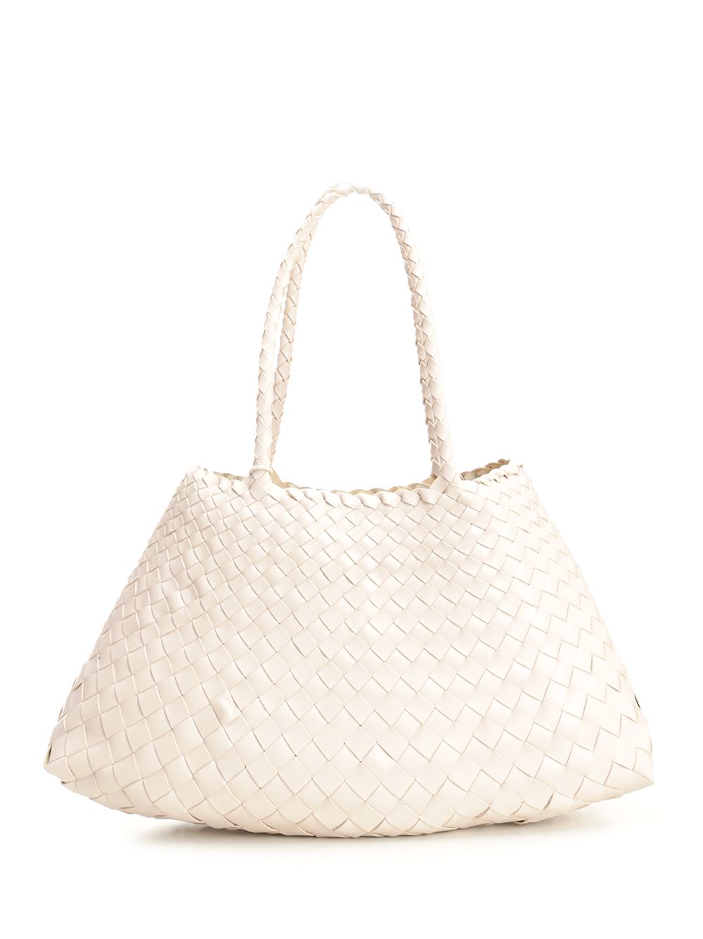 Dragon Diffusion Santa Croce Big Woven Leather Tote Bag Shoulder Bags - White | 03fc4f3588026fb44559d11d9926f9b12891cfed