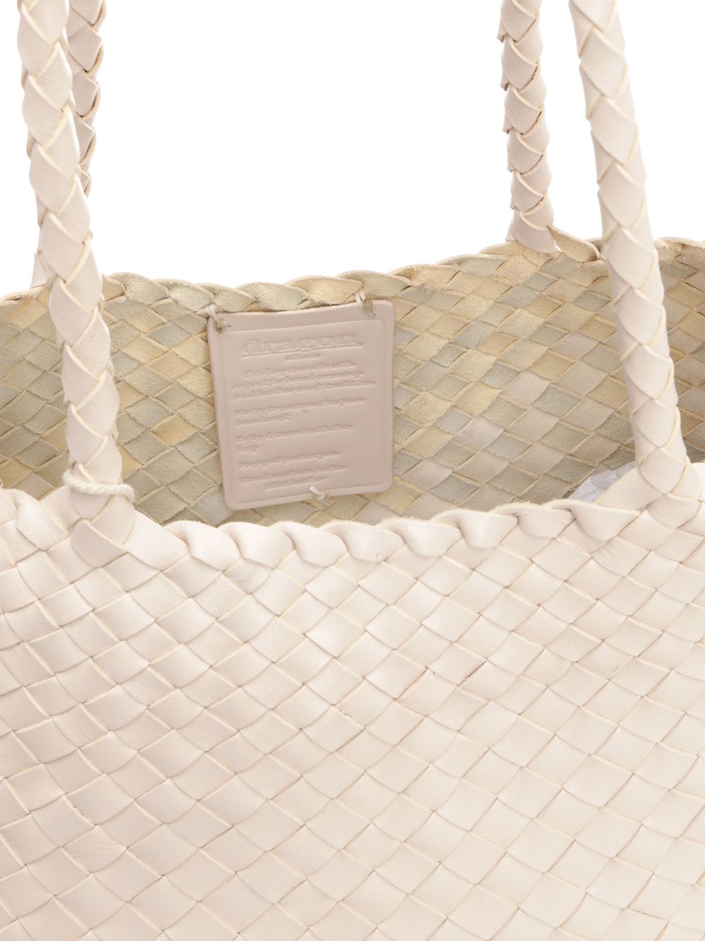 Dragon Diffusion Santa Croce Big Woven Leather Tote Bag Shoulder Bags - White | 3873db9a21e7ce509cc989f73585a3fc6dcb1739