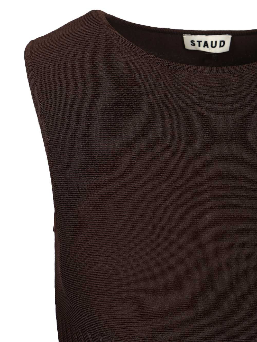 Staud Midi Elyse Midi Dress Dresses - Brown | 3bd2df429a354d18c3728ecc729fda7a3ab31e0e