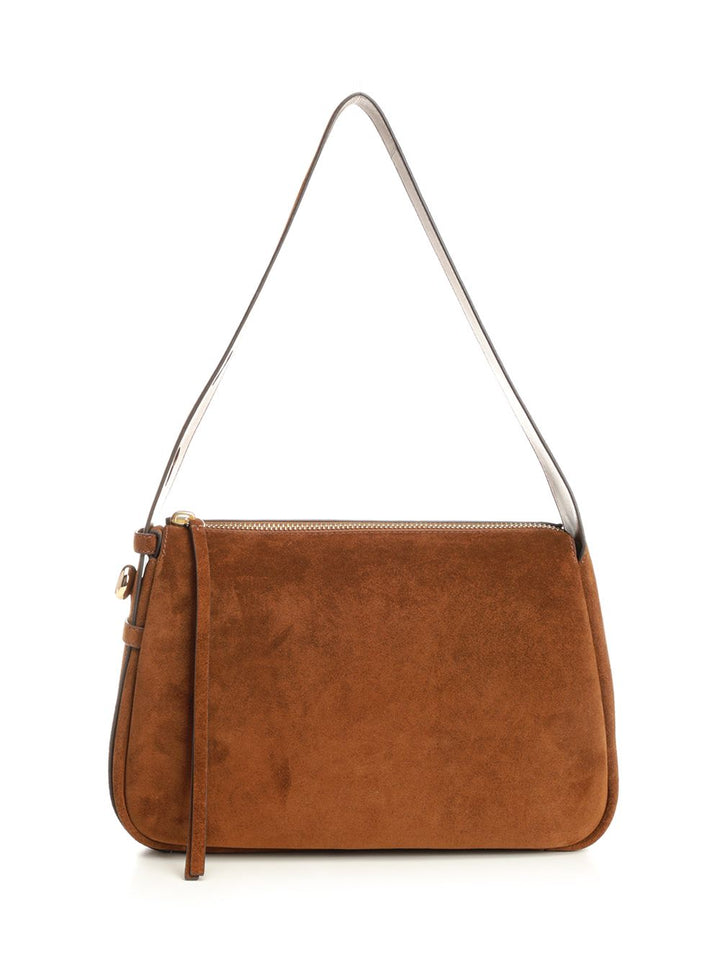 Tory Burch Romy Suede Shoulder Bag Shoulder Bags - Brown | 9382cacc2bbd2298e79206ce762d25d27f12a2d3