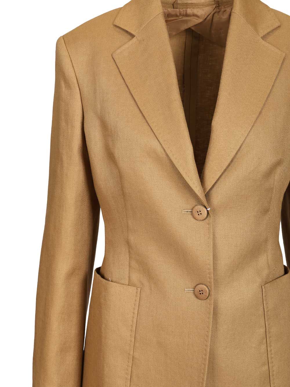 Max Mara Linen Blazer Jackets - Beige | 2fc7b9dde69cdfe5ce81bf92ee9c73cc844a4a5c