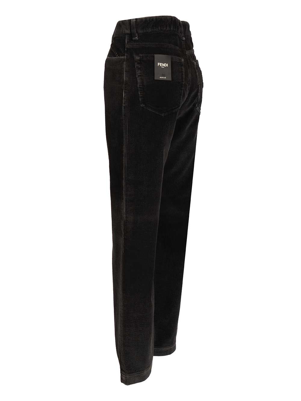 Fendi Corduroy Trousers Jeans - Black | d72939738cbc96211aa6af84c8a8658bfa9c3882