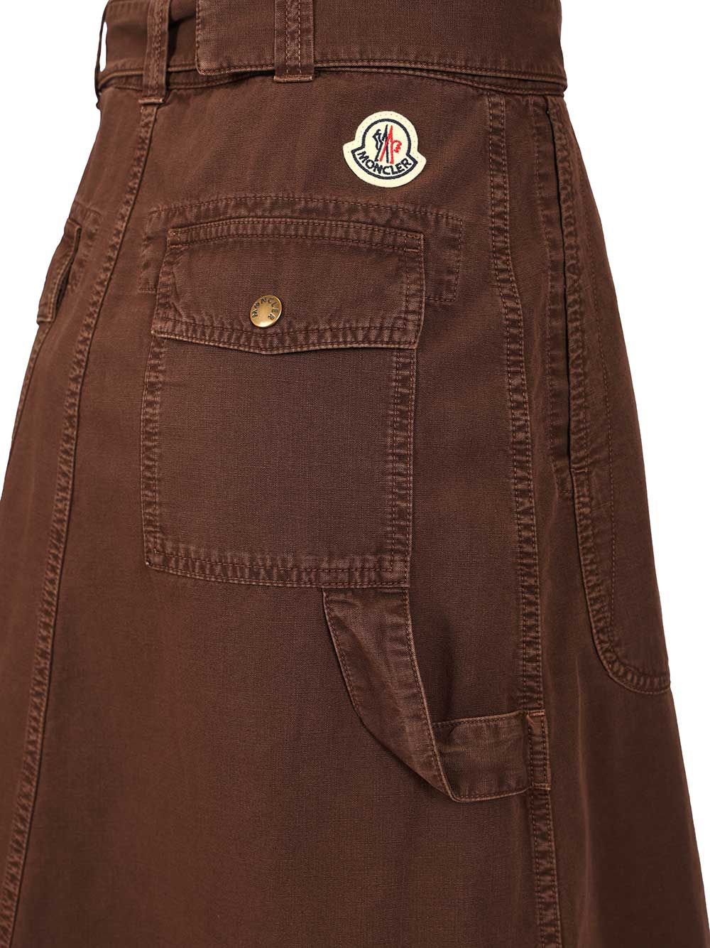 Moncler Cotton Midi Skirt With Belt Skirts - Bordeaux | 4c181d3f0a205cc0660e1a137a500b14e68fa056