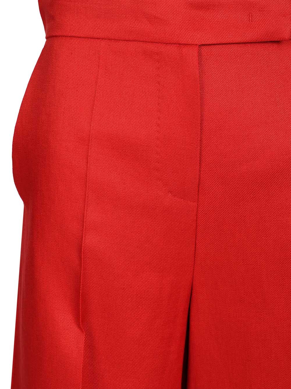 Max Mara Linen Twill Bermuda Shorts Trousers - Red | 03e7ede60af1791a7311639879ee1e3579b1c0e1
