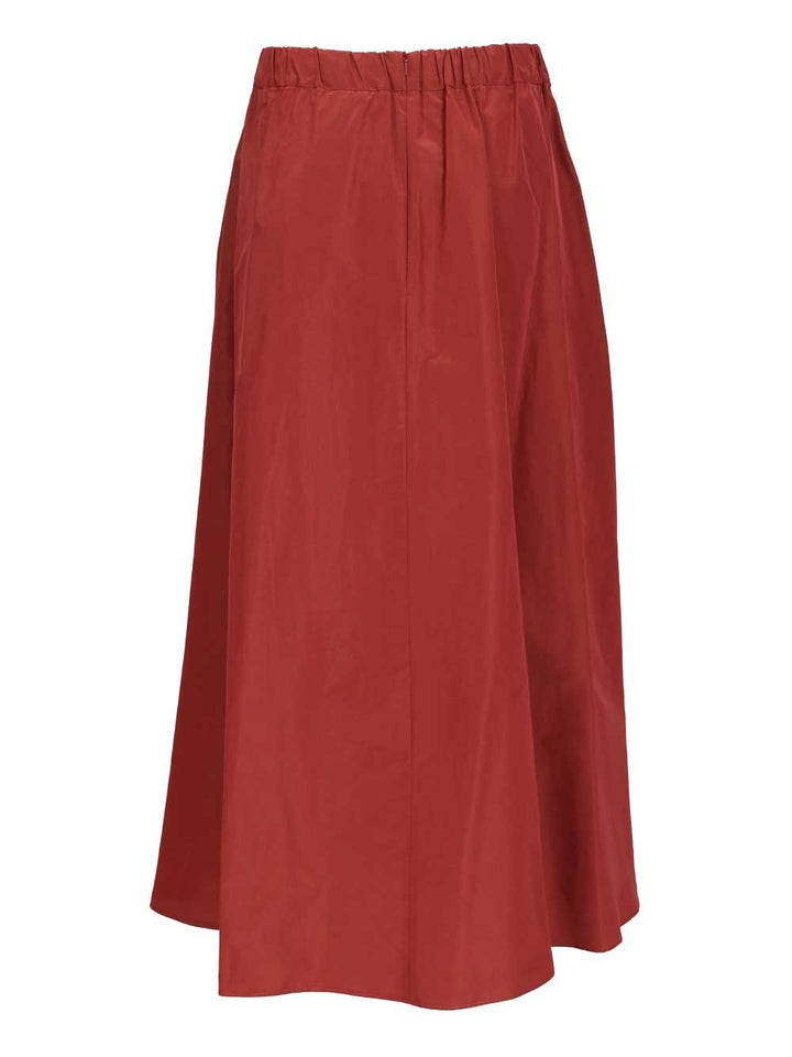 Weekend Max Mara Long Pleated Taffeta Skirt Skirts - Red | e901bec83ae204fdd8f3a836b9245e5dac94459e