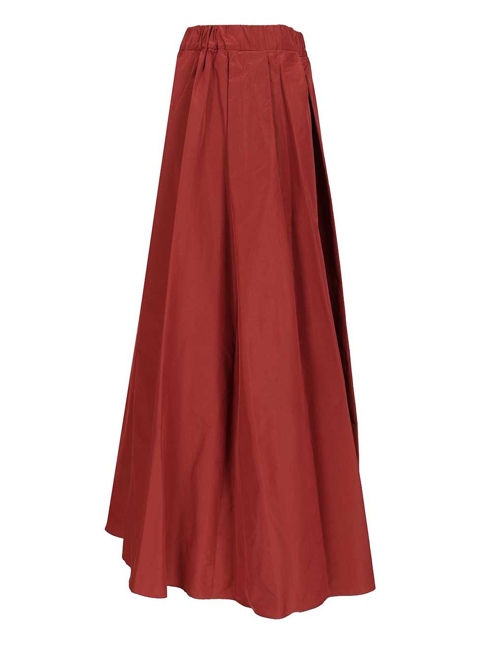 Weekend Max Mara Long Pleated Taffeta Skirt Skirts - Red | fb6bfa3d40ed85d0e52d5abb4caf12b408a4b324