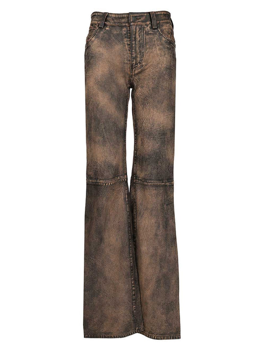 Leather Trousers Jeans Brown