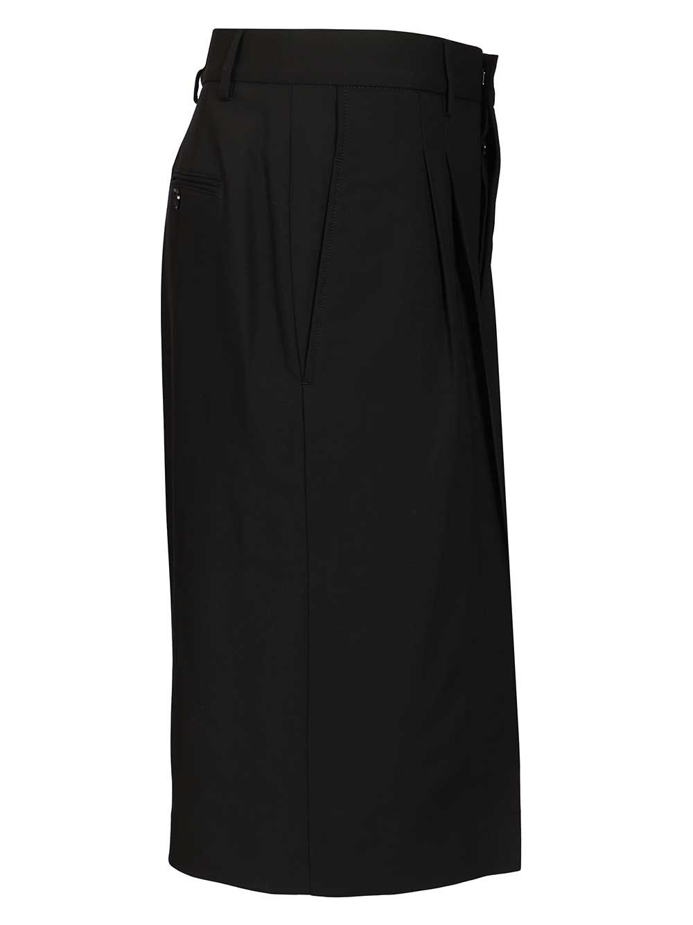 Ami Wide-Leg Bermuda Shorts Trousers - Black | 843d4f750917f770b7315fc0ff78c998f319882c