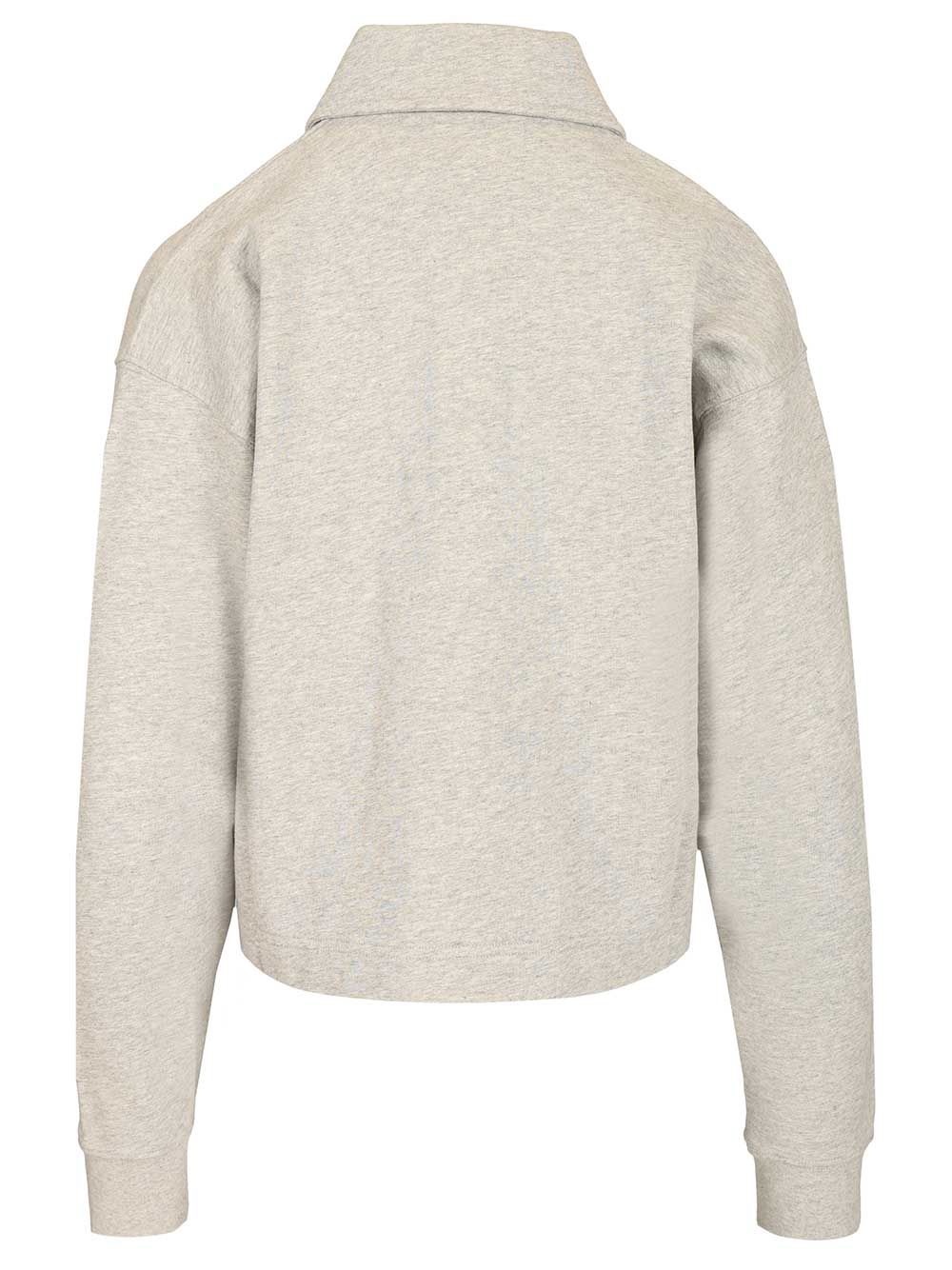 Maison KitsunÉ Cotton Fleece Polo Sweatshirt Sweatshirts - Grey | eafefb2184a90505940a9a6dc734e943f352becd