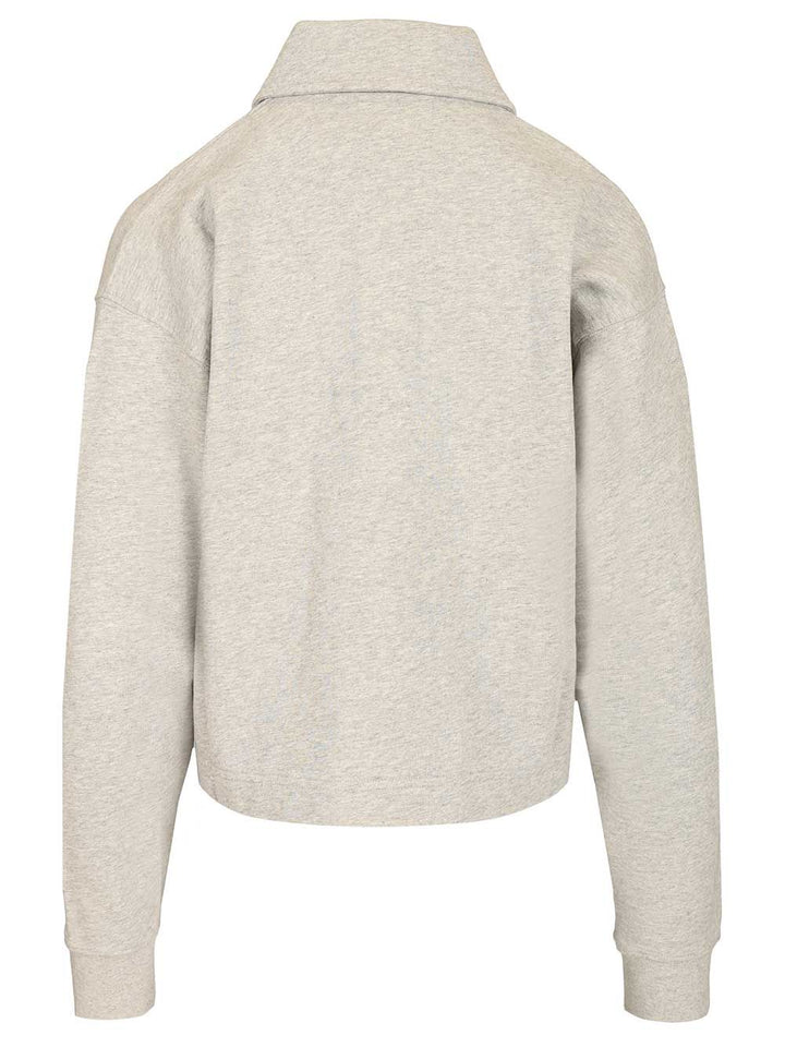 Maison KitsunÉ Cotton Fleece Polo Sweatshirt Sweatshirts - Grey | eafefb2184a90505940a9a6dc734e943f352becd