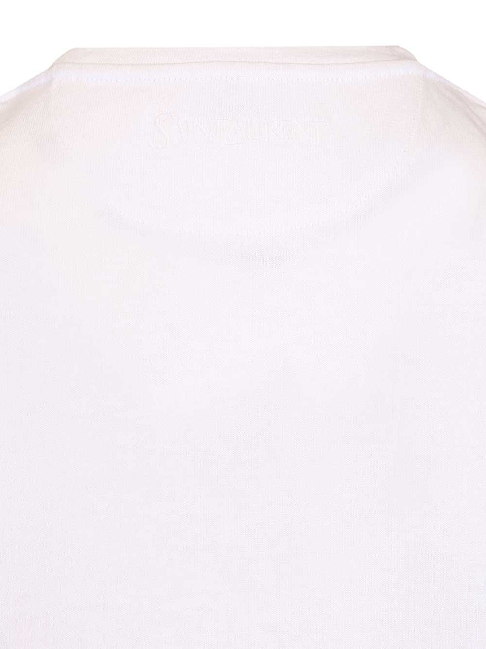 Saint Laurent Crew Neck T-Shirt - White | 562ced32efc7d41988e6ffe5fa8e31b247148e11