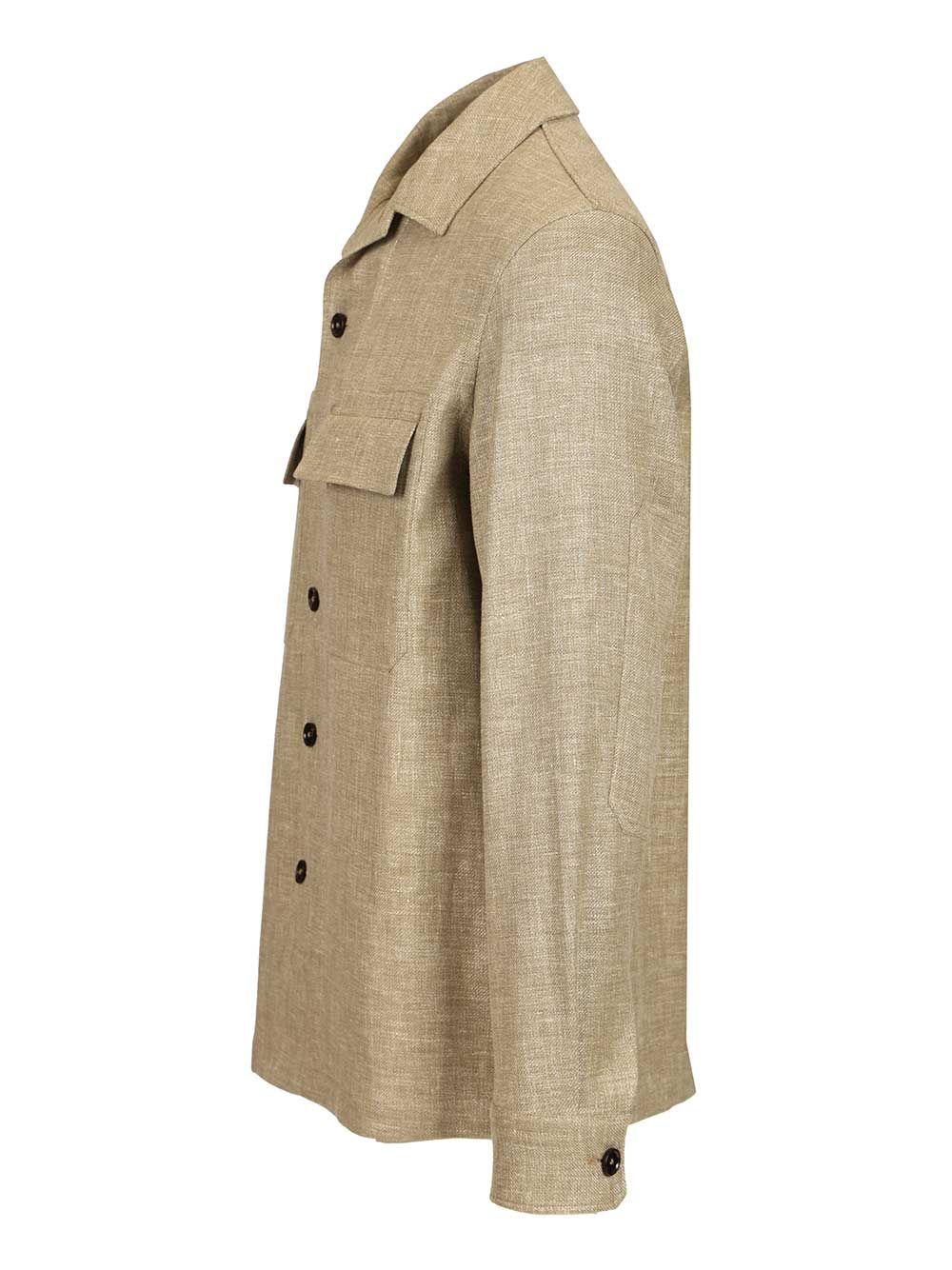 Ermenegildo Zegna Linen Blend Overshirt Shirts - Beige | 83afb09d3e8fe78b53856dfccdc494148eb4146f