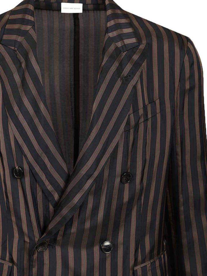 Dries Van Noten Unstructured Cupro Blazer Coats - Blue | bb4841e4c7a31f006e576cfbf60e68d2cee8eb08