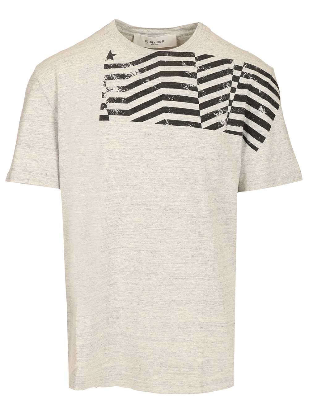 Golden Goose Deluxe Brand Flag Print T-Shirt - Grey | a6931386c5fc284cf9ecc93bbe2eac5ab119946c