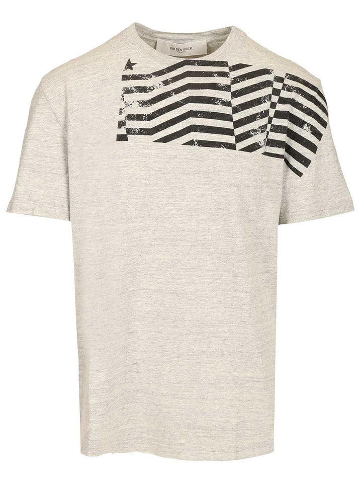 Golden Goose Deluxe Brand Flag Print T-Shirt - Grey | a6931386c5fc284cf9ecc93bbe2eac5ab119946c