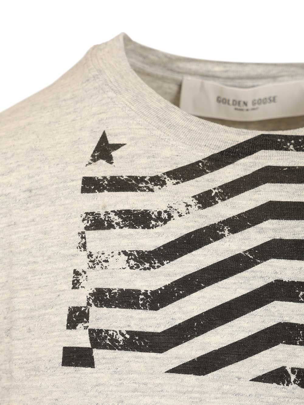 Golden Goose Deluxe Brand Flag Print T-Shirt - Grey | 8cc93feb6cdbfae3113a08a17010cf46c1a81e83