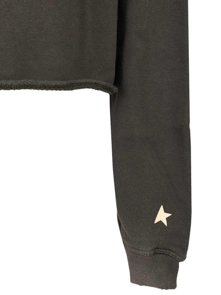 Golden Goose Deluxe Brand Cropped Over Sweatshirt Sweatshirts - Black | b8caa988307509d56f044cbda6bae3bf5f6cce46