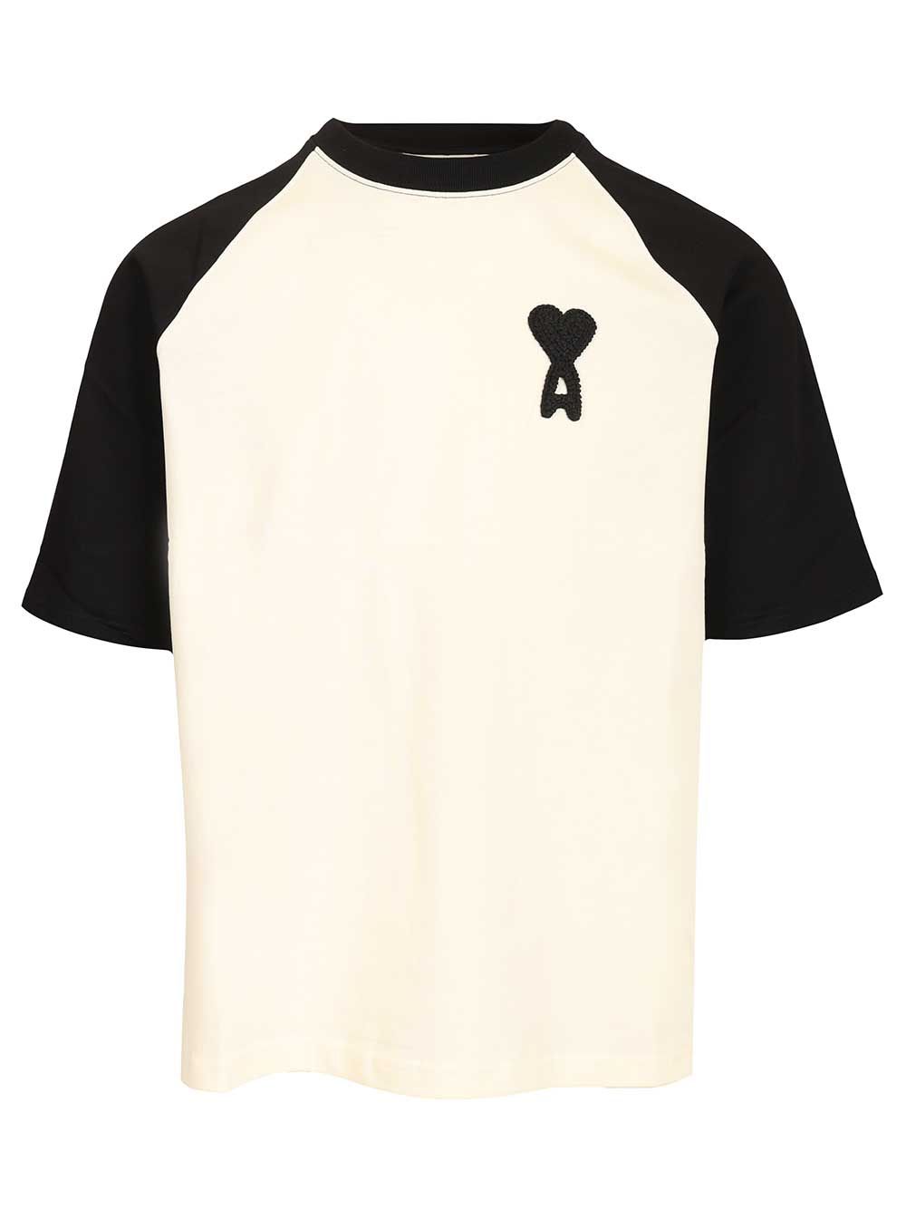 Ami Ami De Cœur  In Cotton Jersey T-Shirt - White | be33ca09d4da446744a63ddd53bb19a54e25b3b0