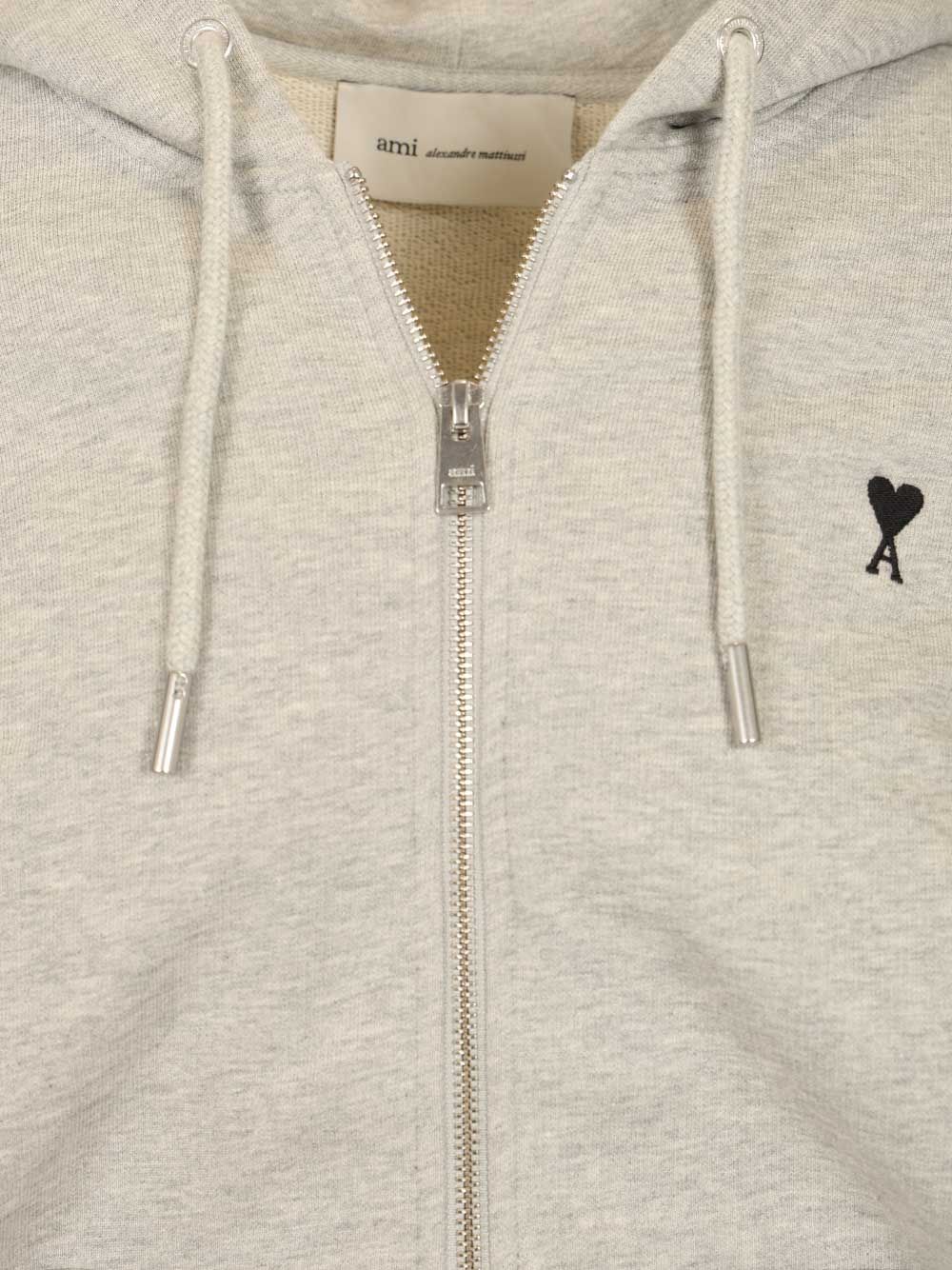 Ami Ami De Coeur Zip-Up Hoodie Sweatshirts - Grey | f47494739836a3538040c836650dfbaeb4b04b1b
