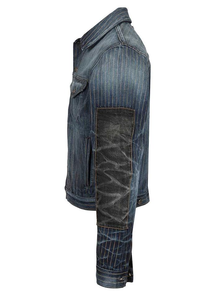 Acne Studios Patchwork Denim Jacket Jackets - Blue | 8a3fbf2a0f07704293e683300ed5e9df4e7c37bf