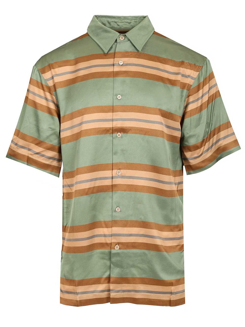 Dries Van Noten Short-Sleeved Shirt Shirts - Green | 9ff380d71889e9d1d018b02c64ecb06f7043dd80