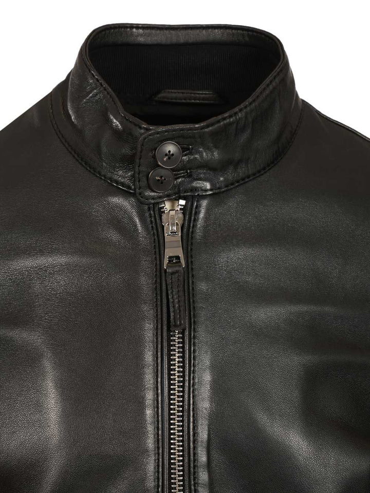 Al Duca D'Aosta Leather Biker Jacket Jackets - Black | c5255815689848c3ded0173a4797abb2c73aa86b