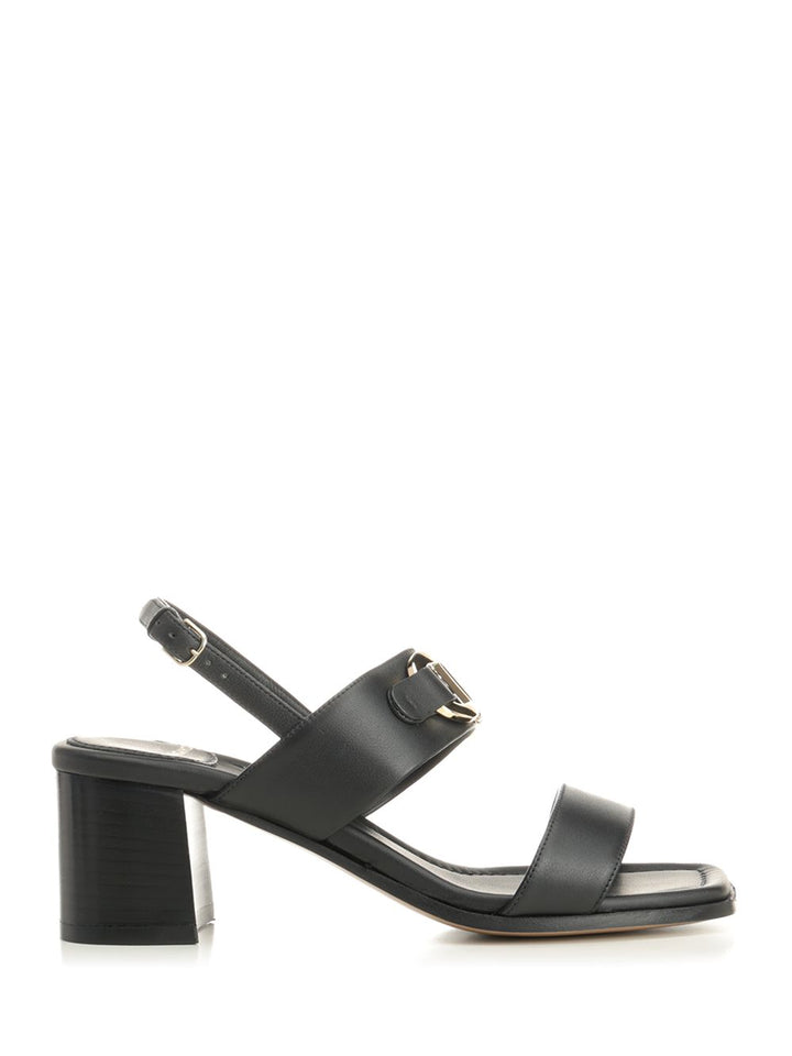 Ferragamo Gancini Ornament Sandal Sandals - Black | 8d5f053acfd126a094d2538c4055e676a61651f3