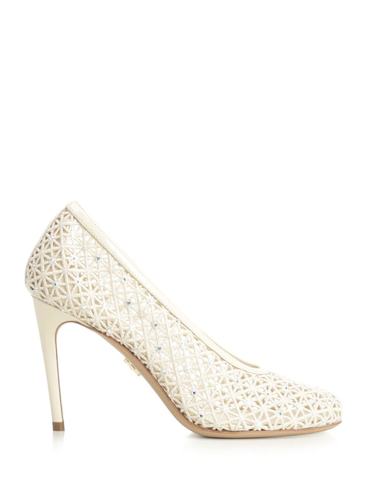 Ferragamo Macramé Pumps - White | 5d3b5eaaa96d9b62a46f87e52099278ed8d56c64