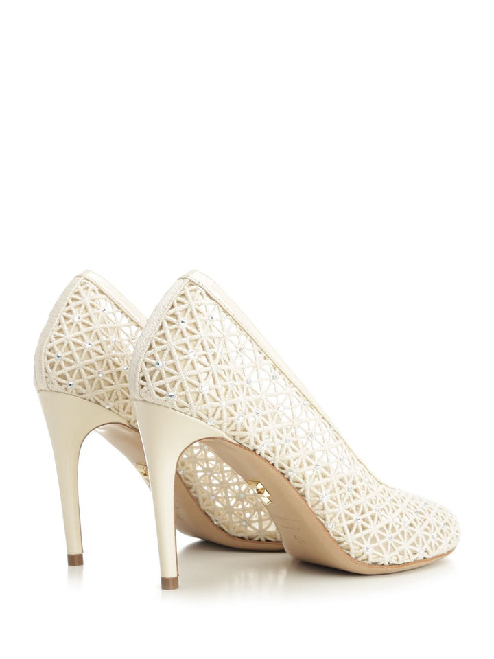 Ferragamo Macramé Pumps - White | 9fee867e8711f8abd6fd7003cc5f9acfb0fdc73a
