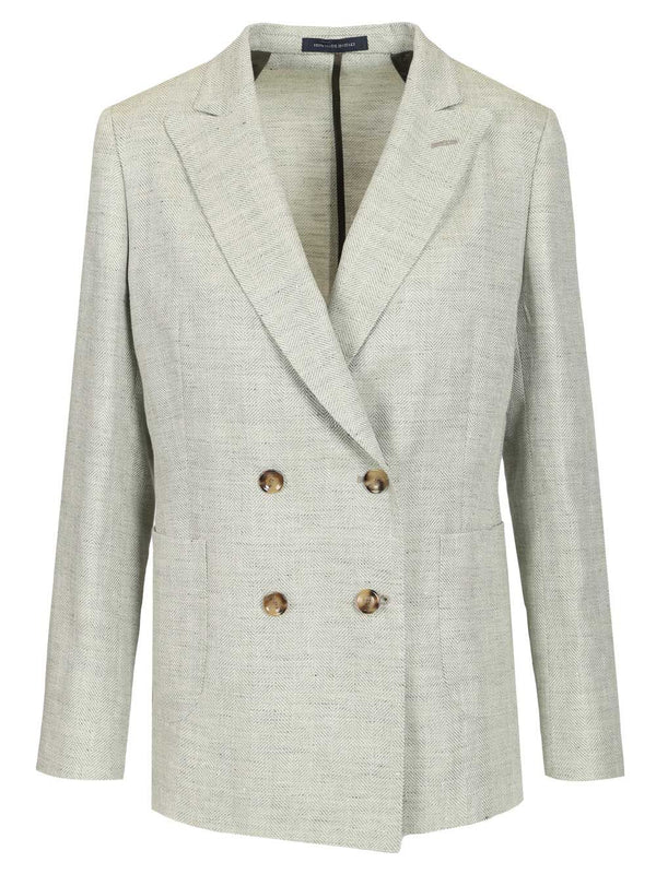 Double-Breasted Blazer Jackets Grey