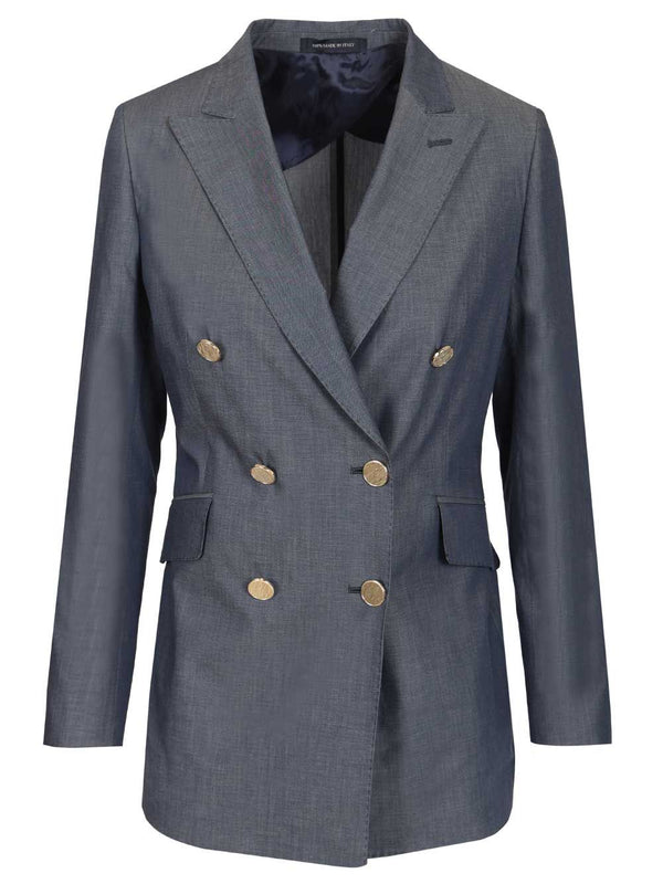 Double-Breasted Blazer Jackets Blue