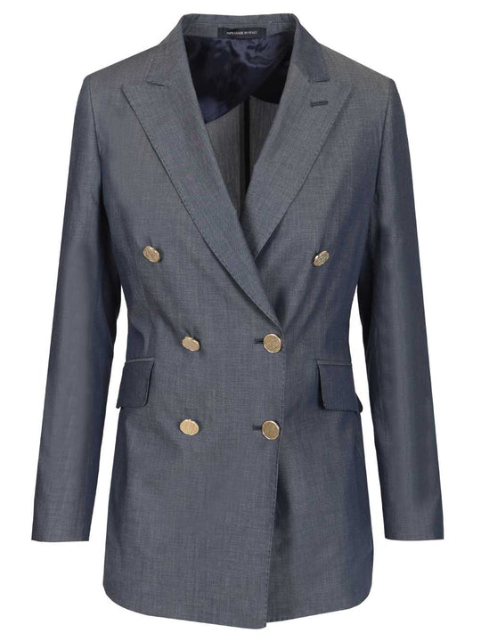 Giacca Semifoderata Dp 6 Bottoni Tasca Pattina Vestibilita' Boxy Jackets Blue