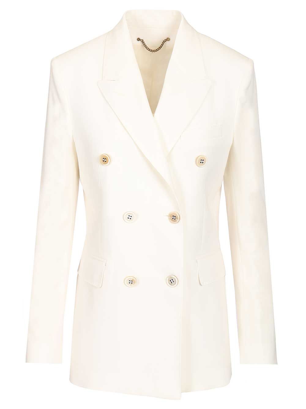 Golden Goose Deluxe Brand Double-Breasted Blazer Jackets - White | 8ad2bbac45d67d1ecb0ce983a661fa83ac22517a