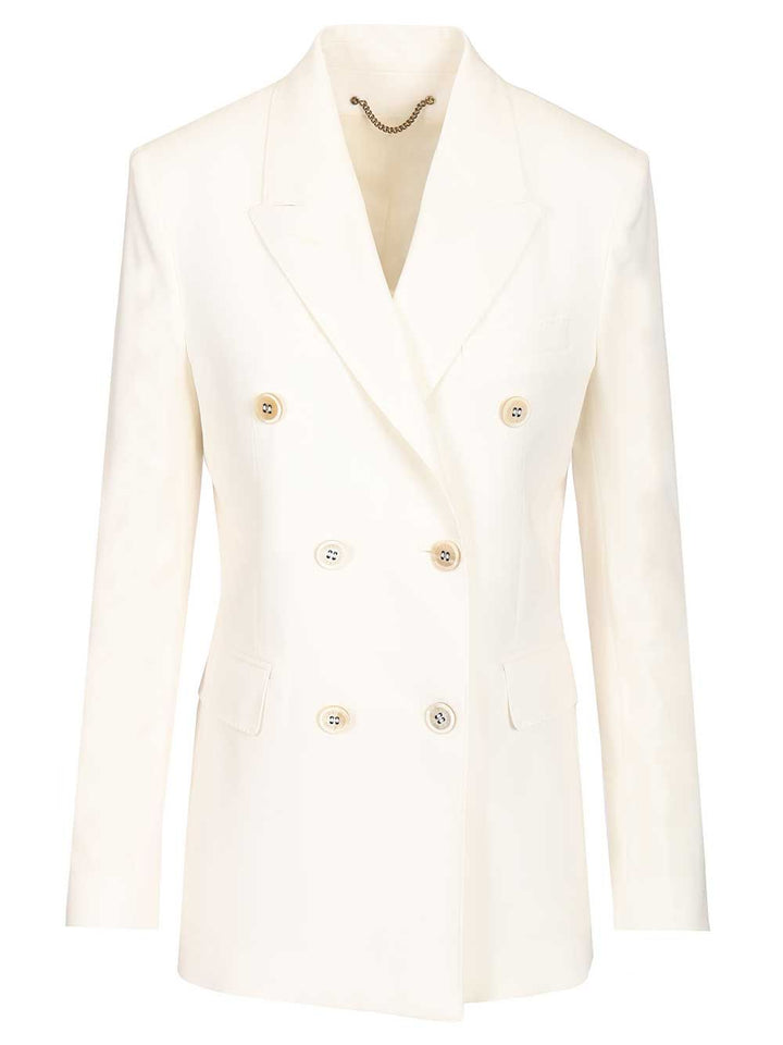 Golden Goose Deluxe Brand Double-Breasted Blazer Jackets - White | 8ad2bbac45d67d1ecb0ce983a661fa83ac22517a