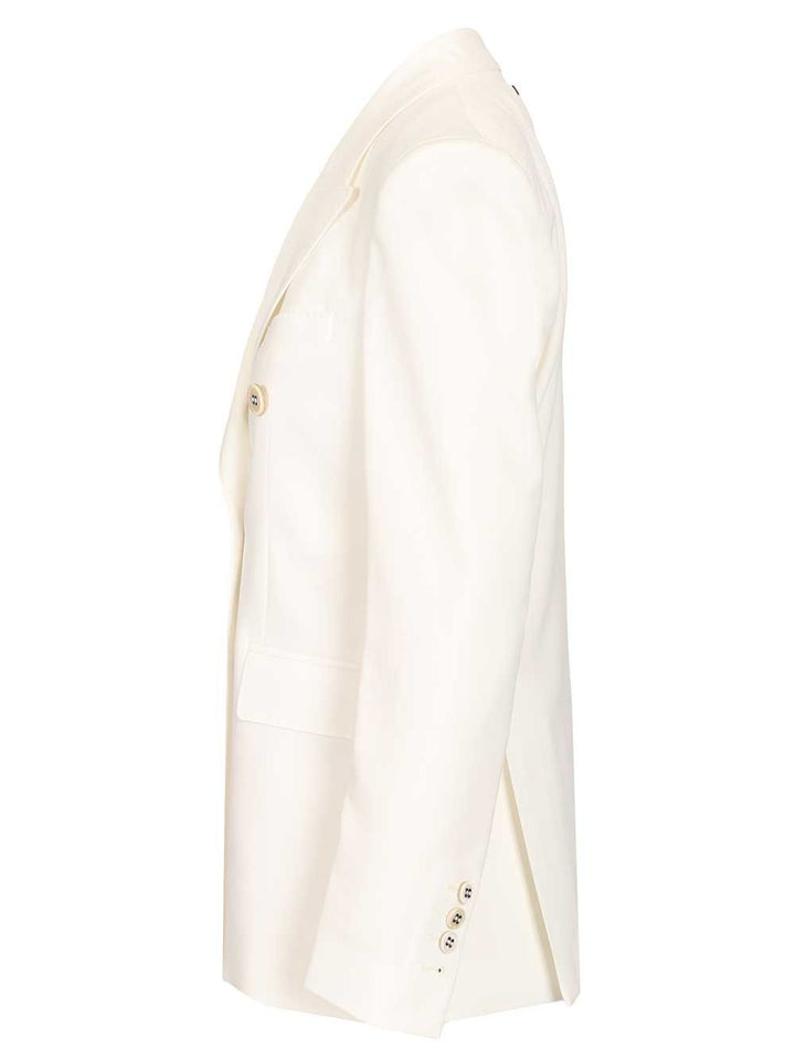 Golden Goose Deluxe Brand Double-Breasted Blazer Jackets - White | 9fe7fdda175f90efe7241fffa0144404b821b92b