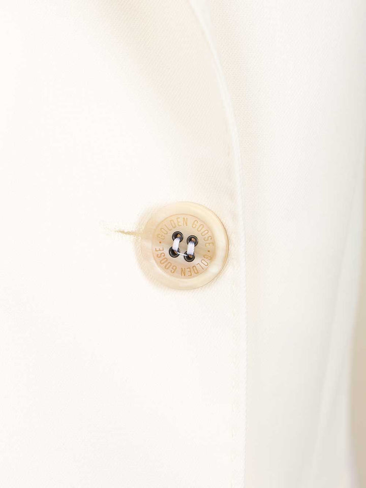 Golden Goose Deluxe Brand Double-Breasted Blazer Jackets - White | 3a1528422d071362e6b8e6c8ca1abe9fe5719e30