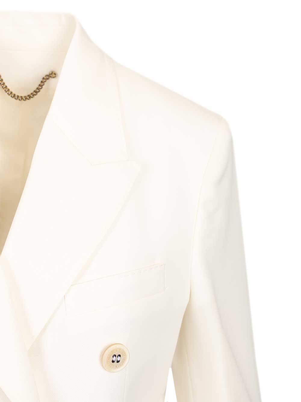 Golden Goose Deluxe Brand Double-Breasted Blazer Jackets - White | a66f5a3b34e274b2fcb907185479da604aaab37c