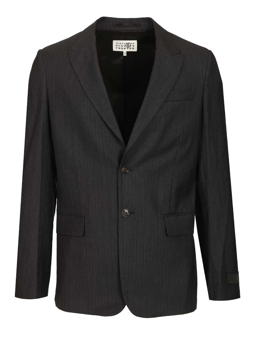 Mm6 Maison Margiela Wool And Cotton Blazer Jackets - Black | 3b4542db40fe49c12d377a67ad88f94f8160a3af