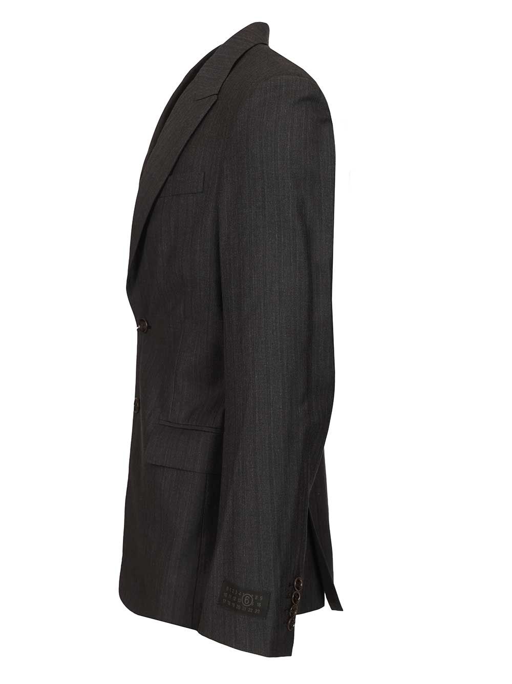 Mm6 Maison Margiela Wool And Cotton Blazer Jackets - Black | 61785b81fdbc0efda10eece55a00b502b446e103