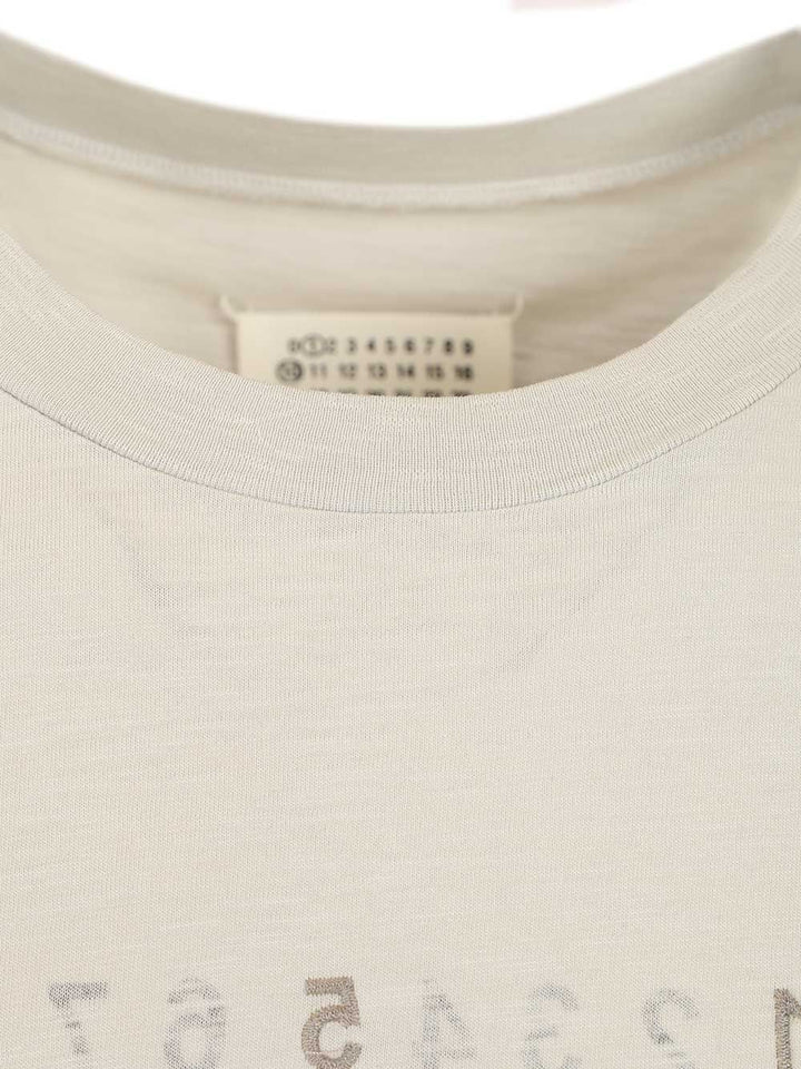 Maison Margiela Embroidered Cotton T-Shirt - Grey | 53d88baefadc021e71de585ba08b6ad99731da74