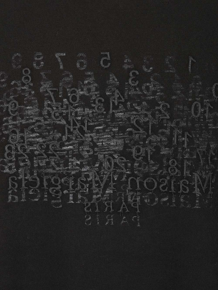 Maison Margiela Embroidered Cotton T-Shirt - Black | 7988afa628bbe92ad5023b38d92db8c08dbe0d6e