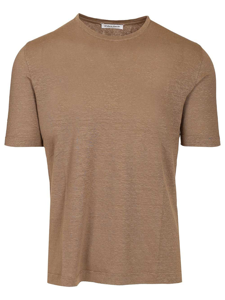 Al Duca D'Aosta Linen T-Shirt - Brown | f46911fa606dc57ae8407075a1ac85dc249ca616