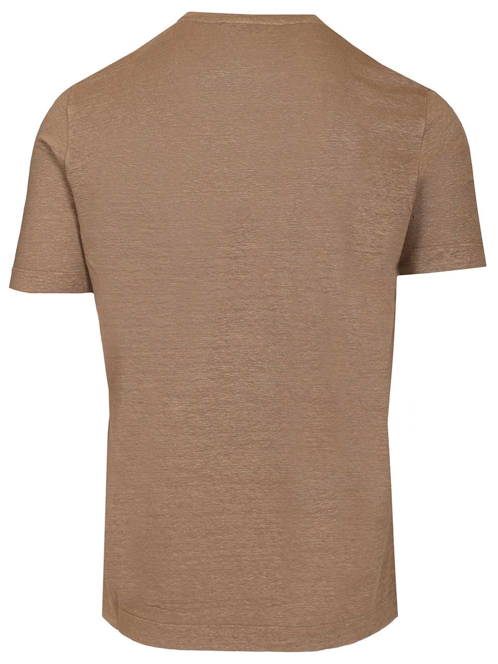 Al Duca D'Aosta Linen T-Shirt - Brown | 68e2818dd5135780434ae4c31b91b24cb6dc73d4