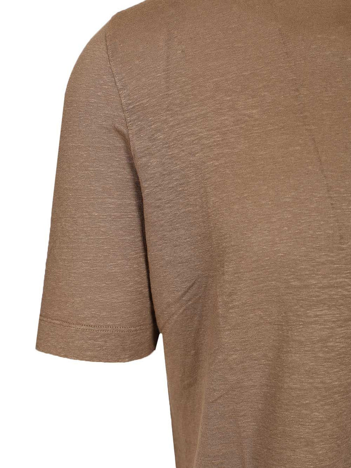 Al Duca D'Aosta Linen T-Shirt - Brown | 7460896d25d54cb308a7f60bb65f2fd9273dcca7