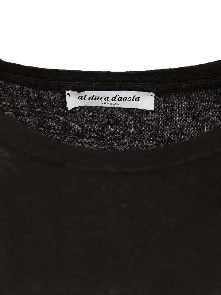 Al Duca D'Aosta Linen T-Shirt - Black | f00b56fade9b866e2ebc30d5ef99ba25686b8879